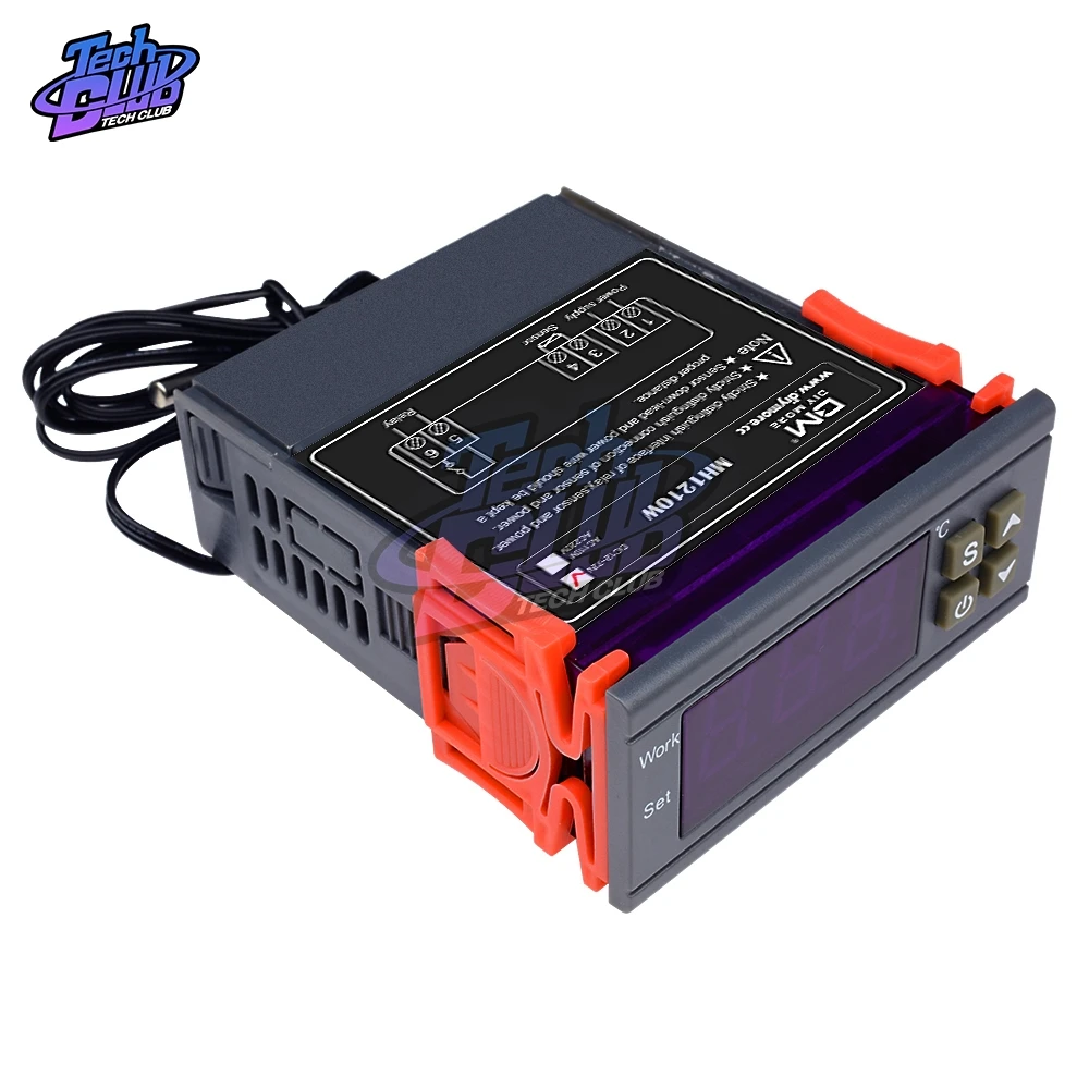 Digital Thermostat Thermometer AC 110-220V DC 9-72V MH1210W 10A Temperature Controller Temp Meter Thermoregulator Incubator