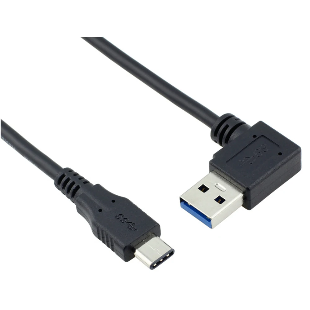 

1M Right Left Angle 90 degree USB3.1 AM to USB 3.1 Type C 10Gbps Fast Data Sync Charge Cable