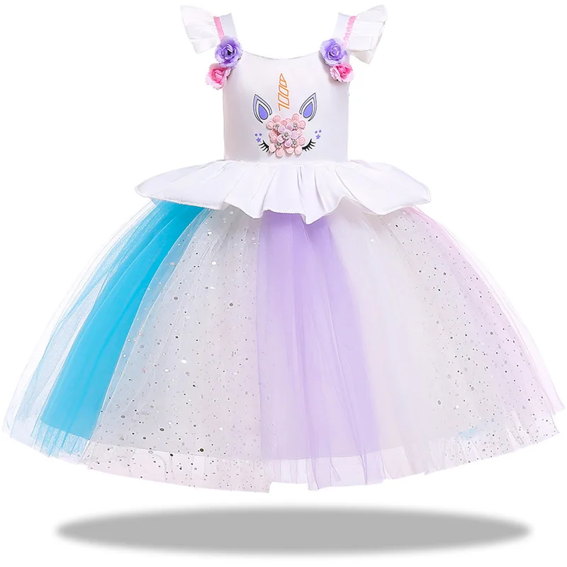 Colorful Unicorn Party Dress -Unicorn Fashion HTB1pkvaajnuK1RkSmFPq6AuzFXaw