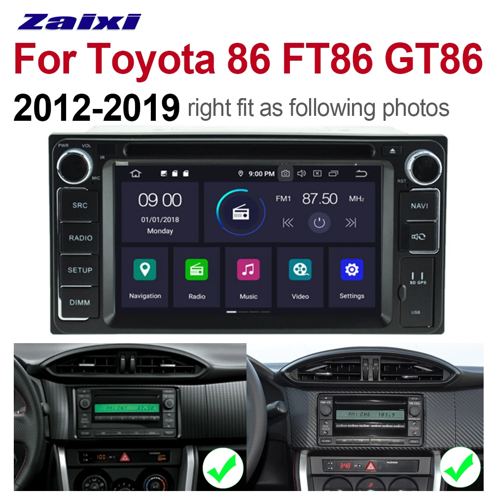 Excellent ZaiXi For Toyota 86 FT86 GT86 2012~2019 2 DIN Car Android 9 GPS Naviation Multimedia system Bluetooth Radio Amplifier WIFI HD 5 Excellent ZaiXi For Toyota 86 FT86 GT86 2012~2019 2 DIN Car Android 9 GPS Naviation Multimedia system Bluetooth Radio Amplifier WIFI HD 5