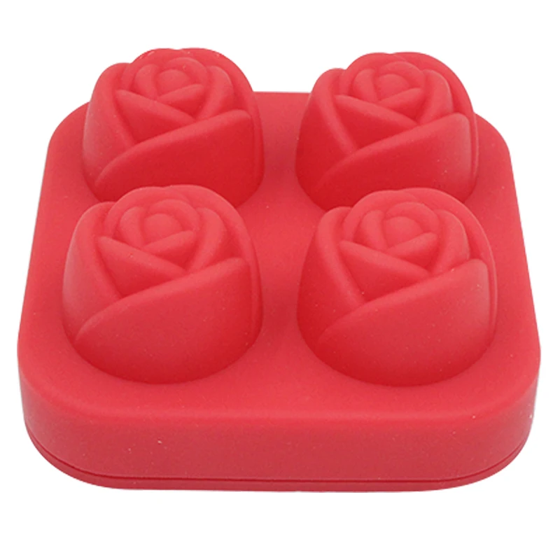 Reusable 3D Rose Wine Ice Cube Tray Flower Kitchen Silicone Mold