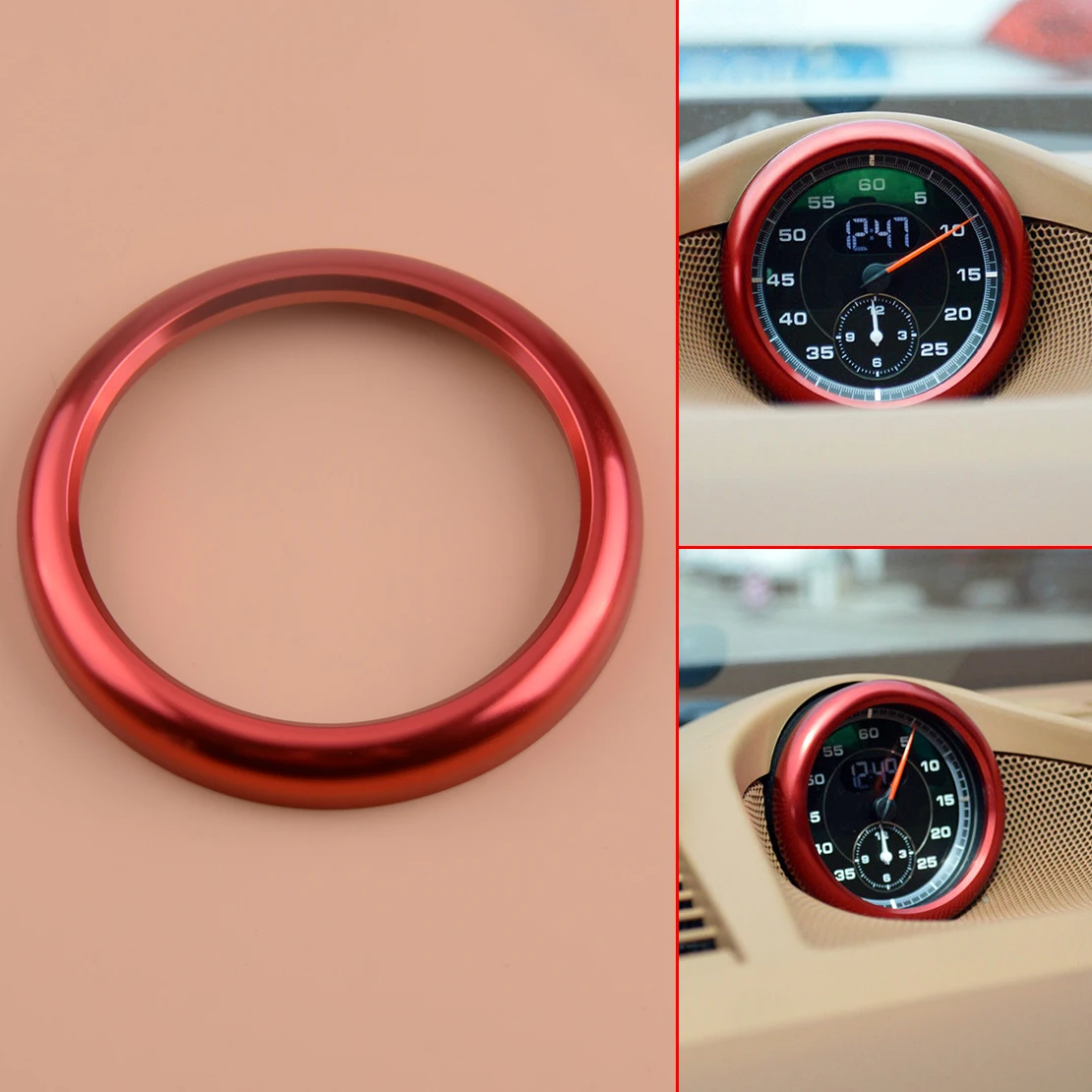 CITALL Red font b Car b font font b Interior b font Dashboard Center Clock Compass
