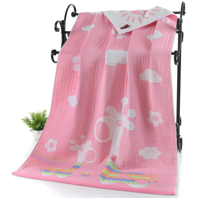 LDAJMW, хлопковое Марлевое полотенце для взрослых с героями мультфильмов, банное полотенце, текстильное большое плотное полотенце, банный халат для отеля, пляжное полотенце, шаль, детское одеяло - Цвет: E