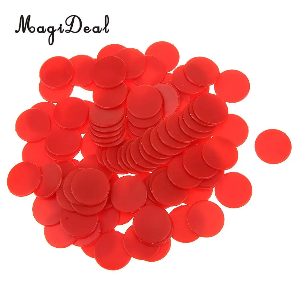 100x 18mm New Plastic Counters Board Game Party Table Game Tiddlywinks Teaching Aid Math Counting Toys for Kids Children