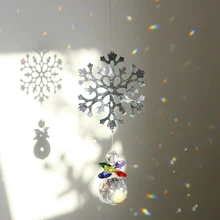 H& D Радуга производители Suncatchers чакра Кристалл фантазия для окна рождественские украшения, снежинка и снеговик