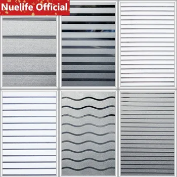 

90x300cm Striped wave pattern frosted glass film kitchen shop bedroom office sliding door bathroom window opaque film