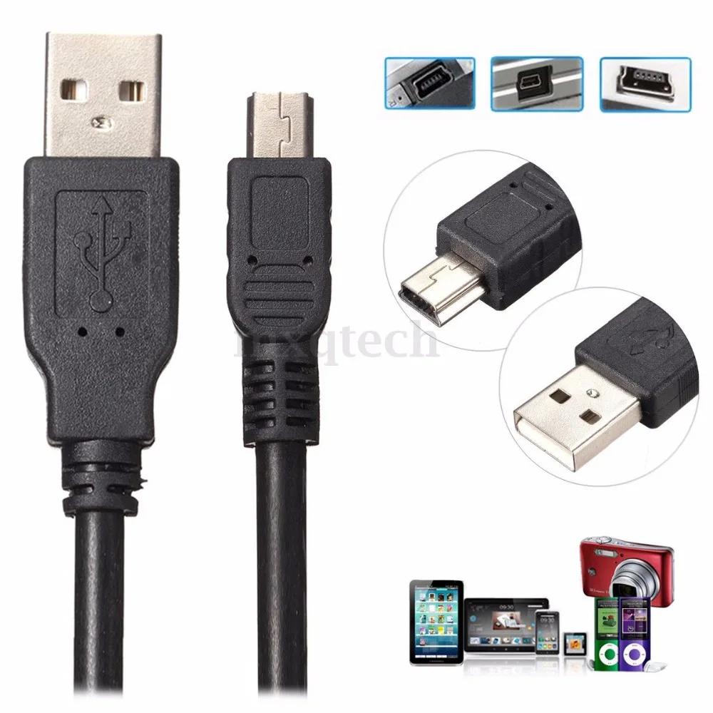 

3M 10FT USB 2.0 Cable Type A to Mini B Male 5 PIN Data Cable Charging Cord Adapter