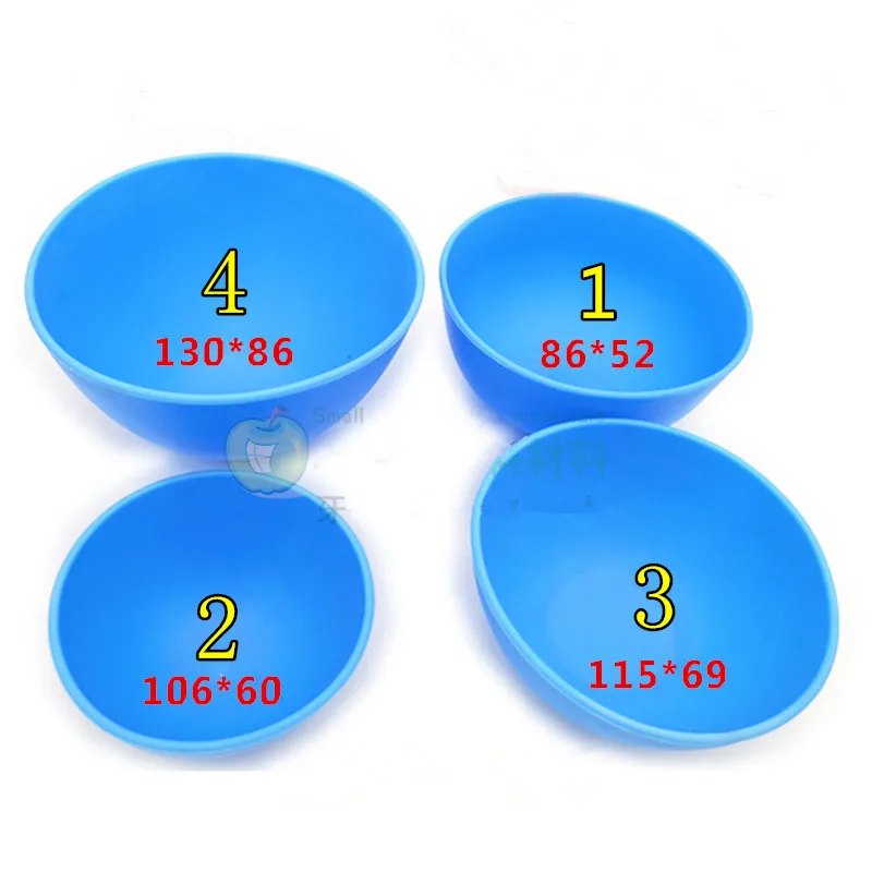 4pcs/set Dental Lab Rubber Mixing Bowl Super soft Silicone Bowl Oral