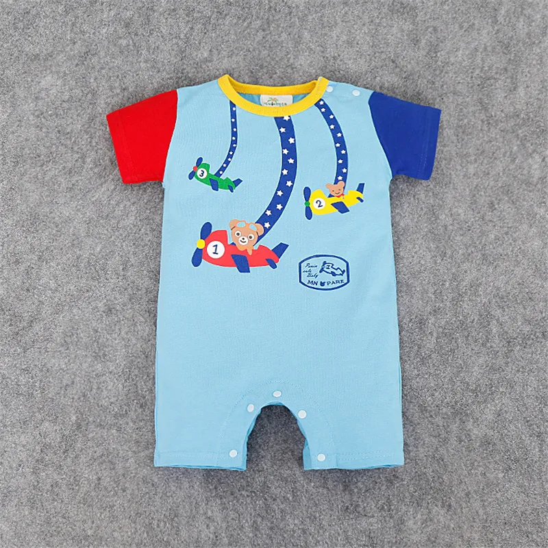 Summer Baby Boy Girl Clothes Cute Cartoon Patchwork Jumpsuits Infantil Newborn Coveralls Next Bebes font b