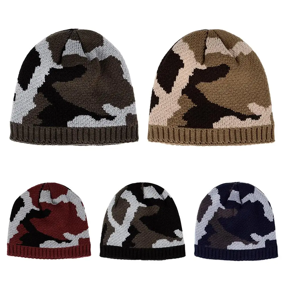 Утолщенная флисовая подкладка армейская камуфляжная шапка для мужчин охотничья зимняя шапка теплая вязаная камуфляжная Лыжная походная шапка зимняя альпинистская Рыбалка