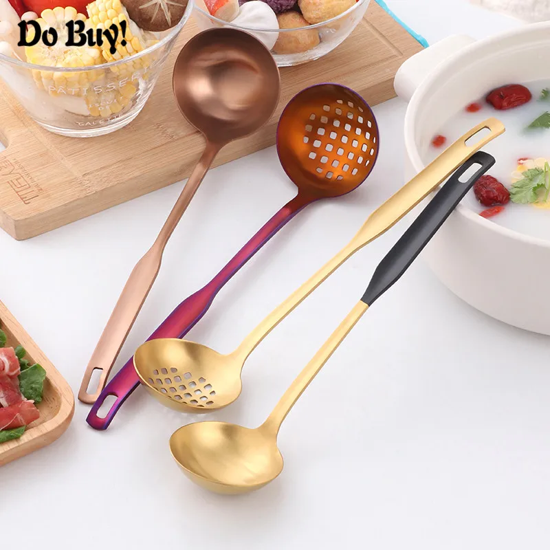 

Metal Soup landle Pot Skimmer Cookware Gadgets with Wall Hanging Diameter 6.9cm Cooking Colander Tools Kitchen Accesorries