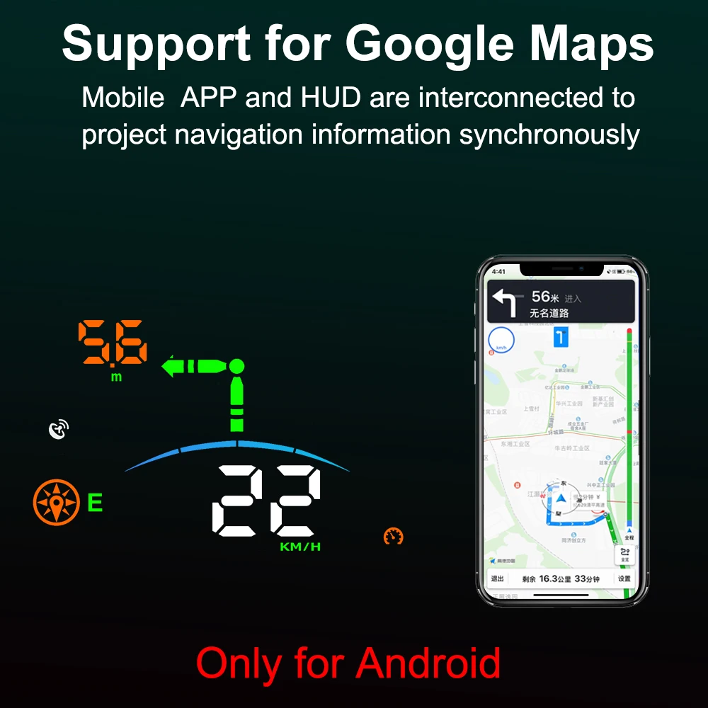 

EANOP NEW 5.5 inch GPS HUD head up Display Speed Projector Speedometer with Navigation Speed Alarm
