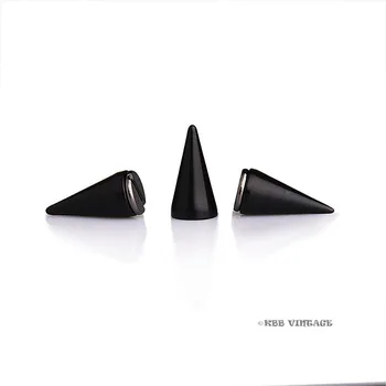 

50pc Metal Punk Spikes Gothic Cone Stud Screwback Medium 5/8'' Black