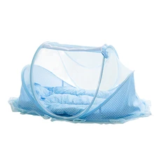 Детская Колыбелька сетка складной ребенок музыка москитные сетки Кровать Матрас Подушка из трех частей костюм для детские наборы постельных принадлежностей