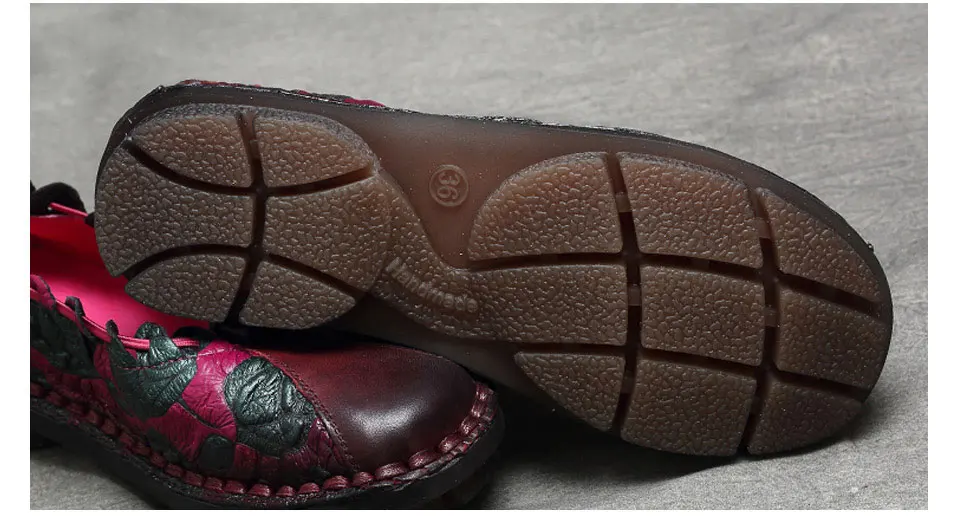 BABABU/Женская обувь большого размера плюс в стиле ретро Женская обувь ручной работы из натуральной кожи на плоской подошве с мягкой подошвой, без шнуровки, повседневные водонепроницаемые Мокасины