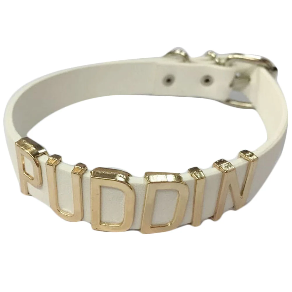 1 Pc Fashion PUDDIN Choker PU Collar Neck Necklace Halloween Cosplay