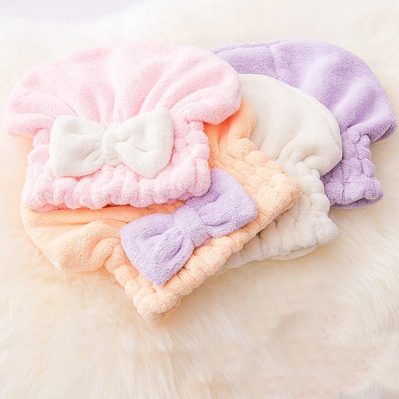 Adult Quick Drying Hair Shower Cap Bath Head Hat Towel Bow tie Women Strong Absorbent Pink Blue seven Colors Bathroom Accessory Adult Quick Drying Hair Shower Cap Bath Head Hat Towel Bow tie Women Strong Absorbent Pink Blue seven Colors Bathroom Accessory
