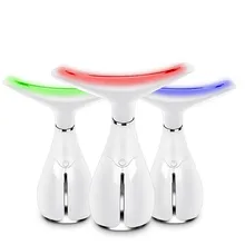 Светодиодный фотонный терапевтический массажер для шеи микротоковая Вибрация кожи против морщин инструмент лифтинг против старения красота машина лица