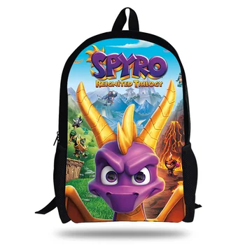 

New 16-Inch Laptop Backpack for Children Pop Game Spyro The Dragon Printing School Bags for Teenages Boys Girls Daily Bookbag