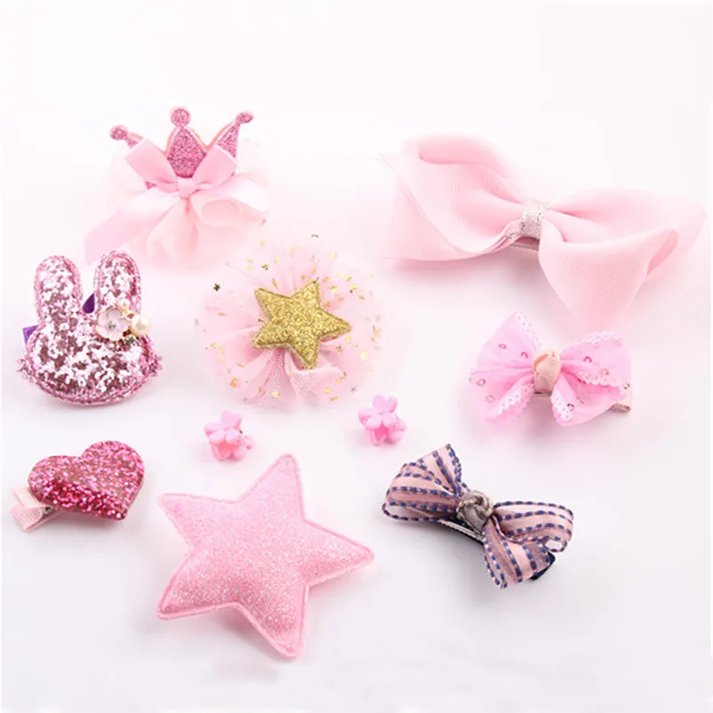 sweet! cute bow motifs hair clip sets baby girl hair accessories clip kawaii girls bebes acessorios 3ST10 (21)