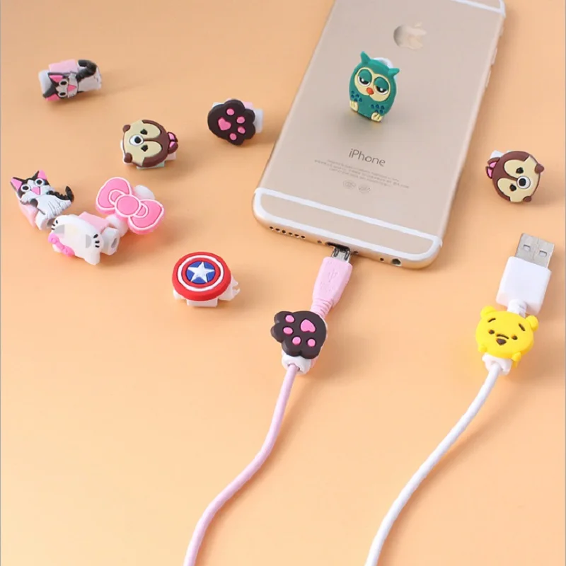 

1Pcs Lovely Cartoon Charger Cable Winder Protective Case Saver 8 Pin Data line Protector Earphone Cord Protection Sleeve Cover