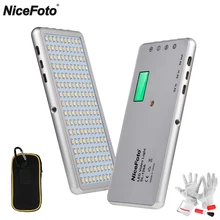 Nicefoto 160 шт. портативный карманный светодиодный светильник для видео CRI& TLCI 96+ двухцветный 3200-6500K 4000mAh мощный алюминиевый для смартфонов DSLR