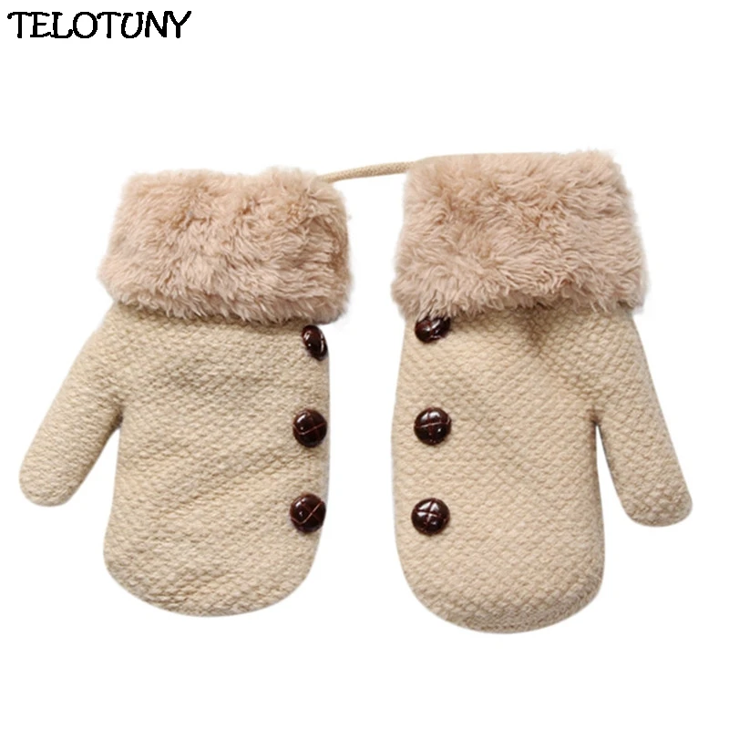 TELOTUNY/Коллекция года; модные утепленные вязаные варежки для маленьких девочек и мальчиков; теплые вязаные варежки; перчатки; IU20
