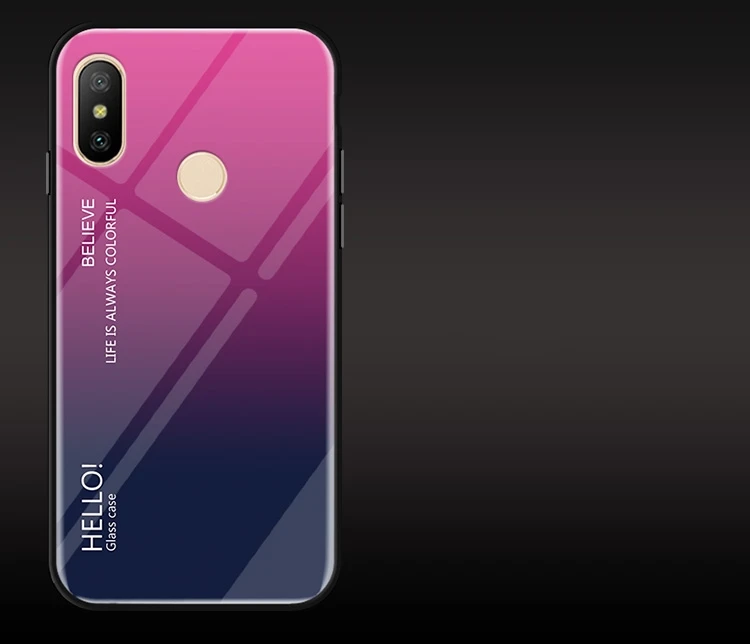 Tempered Glass Case for Xiaomi Redmi Note 6 5 Pro Note 4 4x Redmi 6 Pro 6A S2 Cover Gradient Case for Xiaomi Redmi 5 Plus Note 5A Prime  (10)