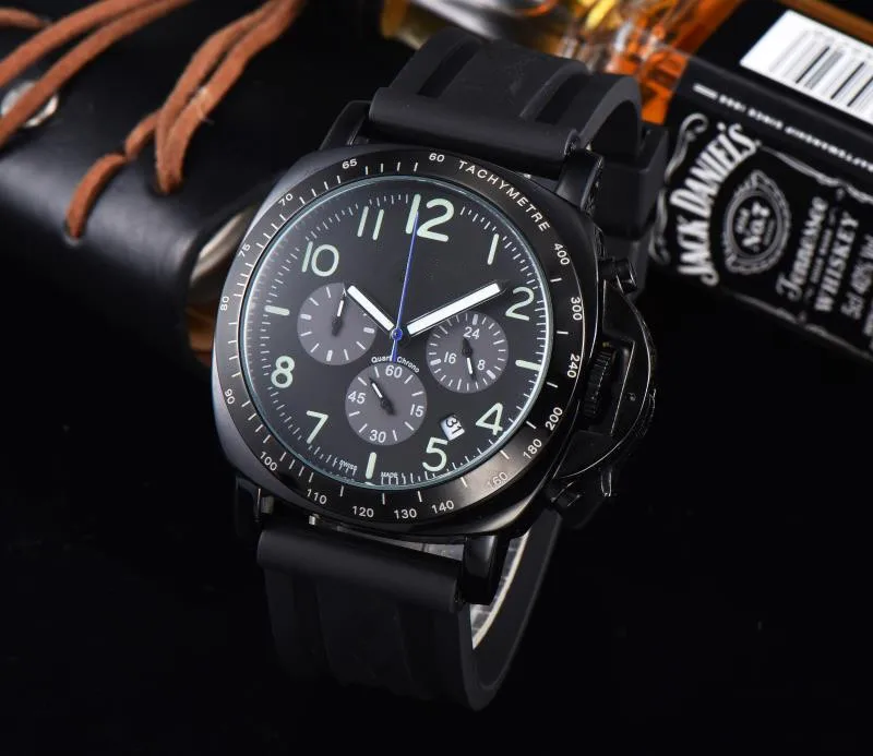 

Sport Men's Luxury Brand Famous Unique Designer Quartz Watch Male Watch Silica Men Relogio Masculino Stop Watch Six Needles