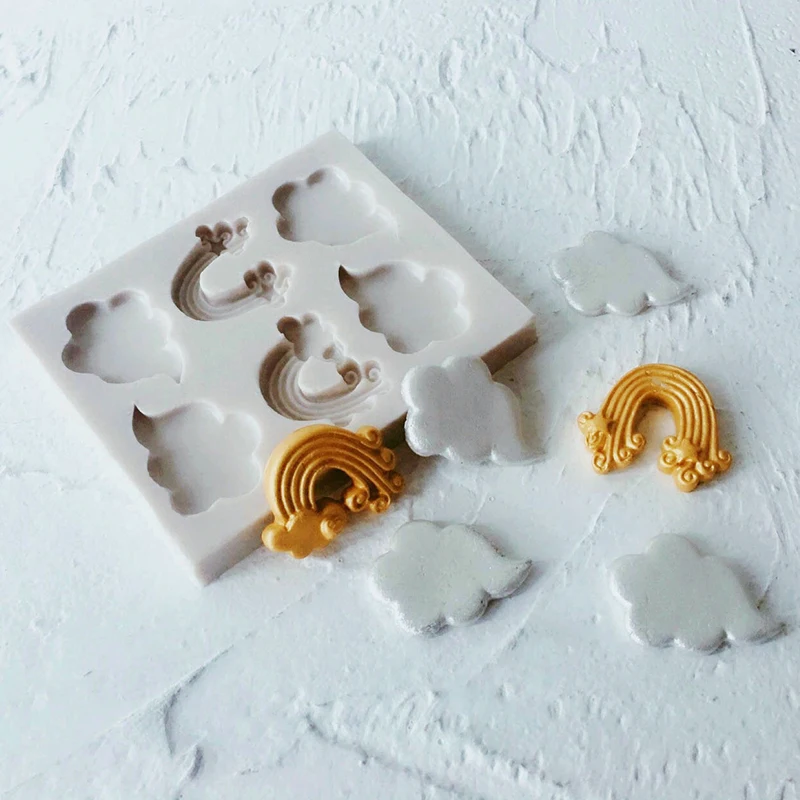 

1Pc Smiling Cloud Rainbow Collection Cake Mold Chocolate Mould for the Kitchen Baking Cake Tool DIY Sugarcraft Decoration Tool