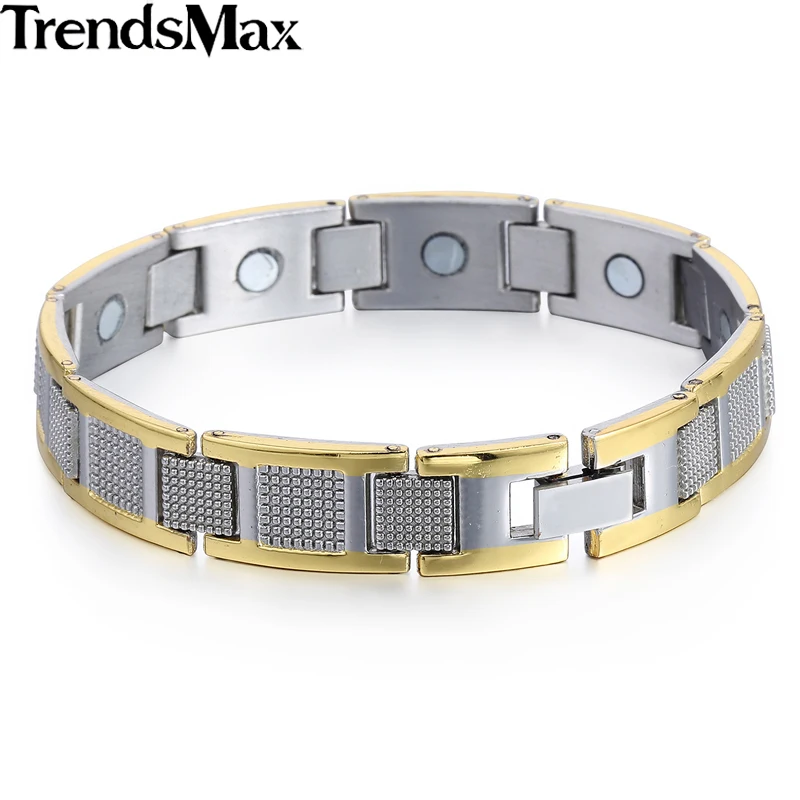 Trendsmax, 11 мм, 20,5 см, мужские и женские часы, ремешок, сетка, нержавеющая сталь, магнитная терапия, здоровый браслет, браслет, KB510