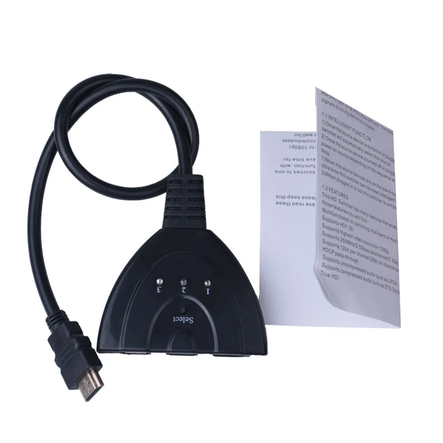 Mini 4K* 2K 3 порта Переходник HDMI разветвитель Кабель 1.4b 1080P Переключатель HDMI 3 в 1 выход порт концентратор для HDTV Xbox PS3 PS4