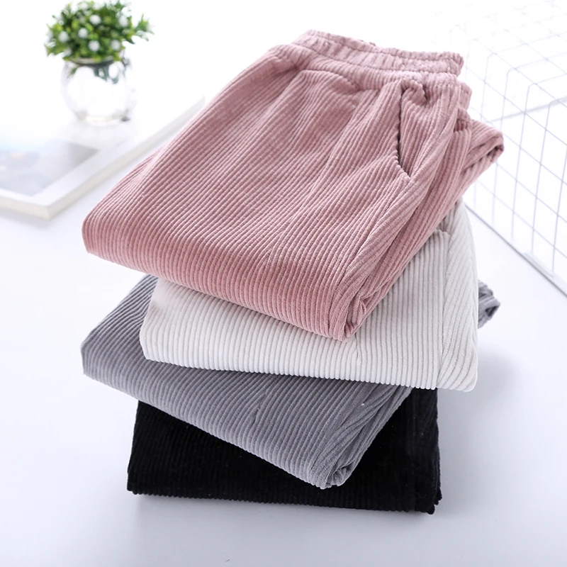 

Autumn Women Corduroy Pants Pantalon Mujer Elastic Waist Harem Pants Plus Size 3XL Casual Sweatpants Trousers Loose Pants ZY4126