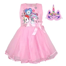 2019 summer new girls Cosplay stereo bow dress Unicorn Halloween performance show mesh princess dress 2019 summer new girls Cosplay stereo bow dress Unicorn Halloween performance show mesh princess dress