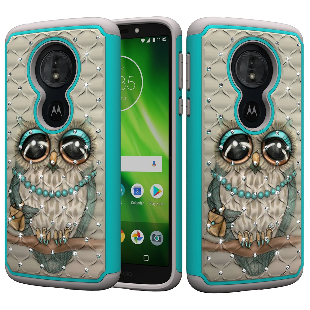 Чехол для Moto E4 US E5 Play Cruise G6 ZTE N9136 с блестящим рисунком защитный жесткий резиновый