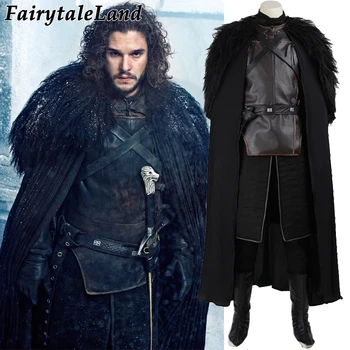 

Adult High Quality Game of Thrones Cosplay Costume Halloween Jon snow Outfit A Song Of Ice and Fire Winter Coat Party Clothing