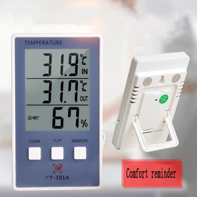

Digital thermometer hygrometer temperature humidity tester digital temperature controller with waterproof probe weather station