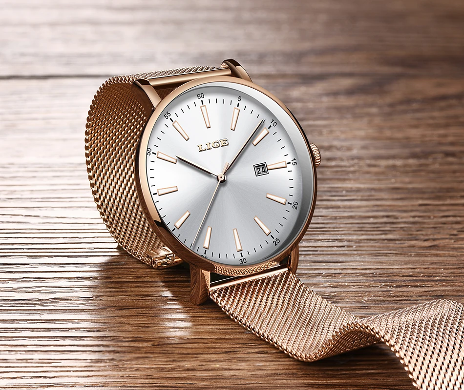 2019 Новый Для женщин s часы лучший бренд класса люкс наручные Для женщин ультратонкие Нержавеющая сталь пояс сетки аналоговые кварцевые