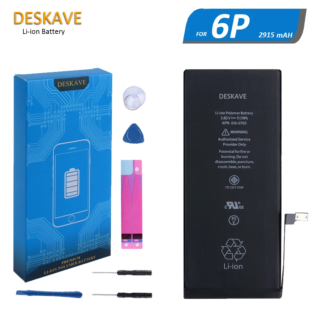 

Hot Sale Lithium Polymer Battery For Apple iPhone 6 Plus 6Plus Real Capacity 2915 mAh Replacement For 6P Bateria Retail Package