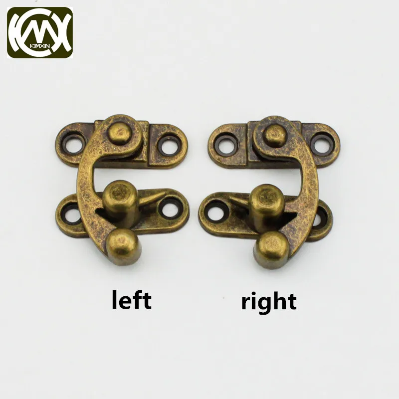 10Pcs Antique Latches Catches Hasps Clasp Wooden Buckles Decorative Jewelry Wooden Box Latch Hook Screw furniture Decor 28x33mm