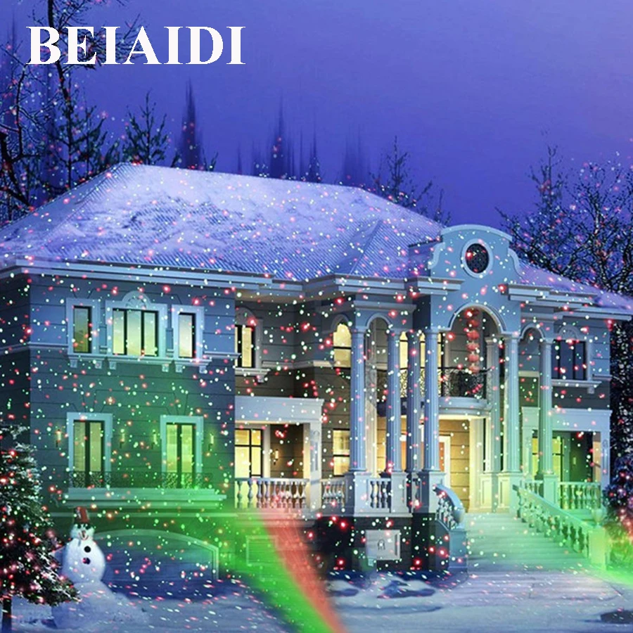 Goedkoop BEIAIDI Groen Rode Kerst Laserlicht Outdoor Hemel Ster Laser Projector lamp Home Tuin Landschap Ster DJ Diso LED Podium Lamp