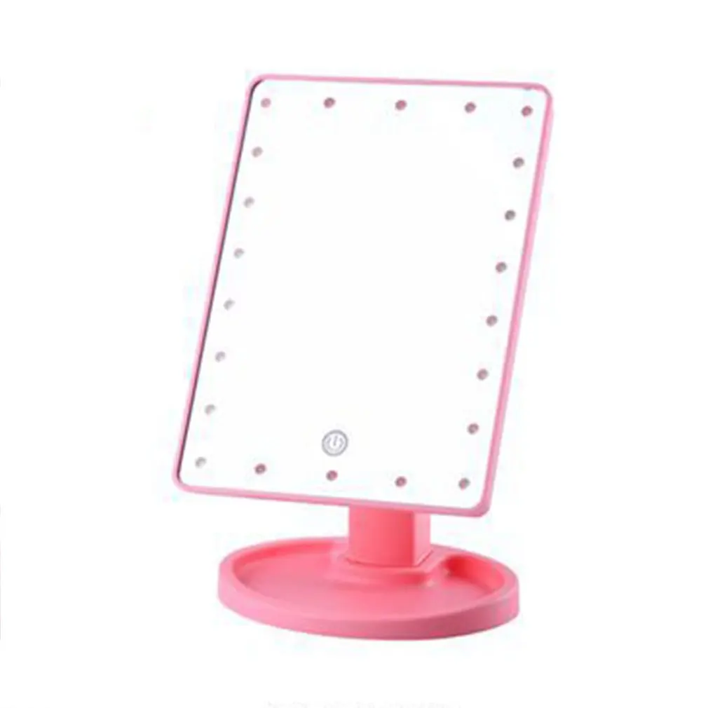 22 светодиодный s зеркало светодиодный Макияж Vanity квадратное зеркало Двусторонняя освещенные зеркала для Ванная комната Спальня Тип