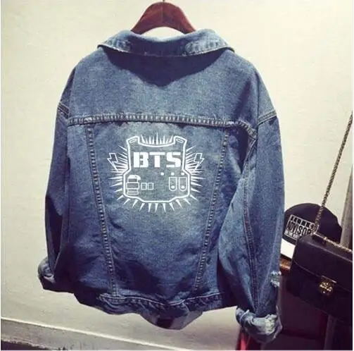 

bts kpop clothes Shirt denim jacket hole coat female Baseball k-pop bts Bangtan Boys uniform Hoodie Outerwears tops Sweatshirts