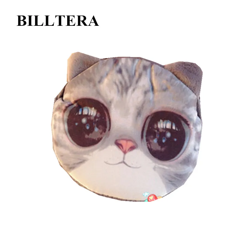 

Fashion ladies coin purses women plush 3D Animal Face wallet female cute small card bag children boys girls gift for kid 24style