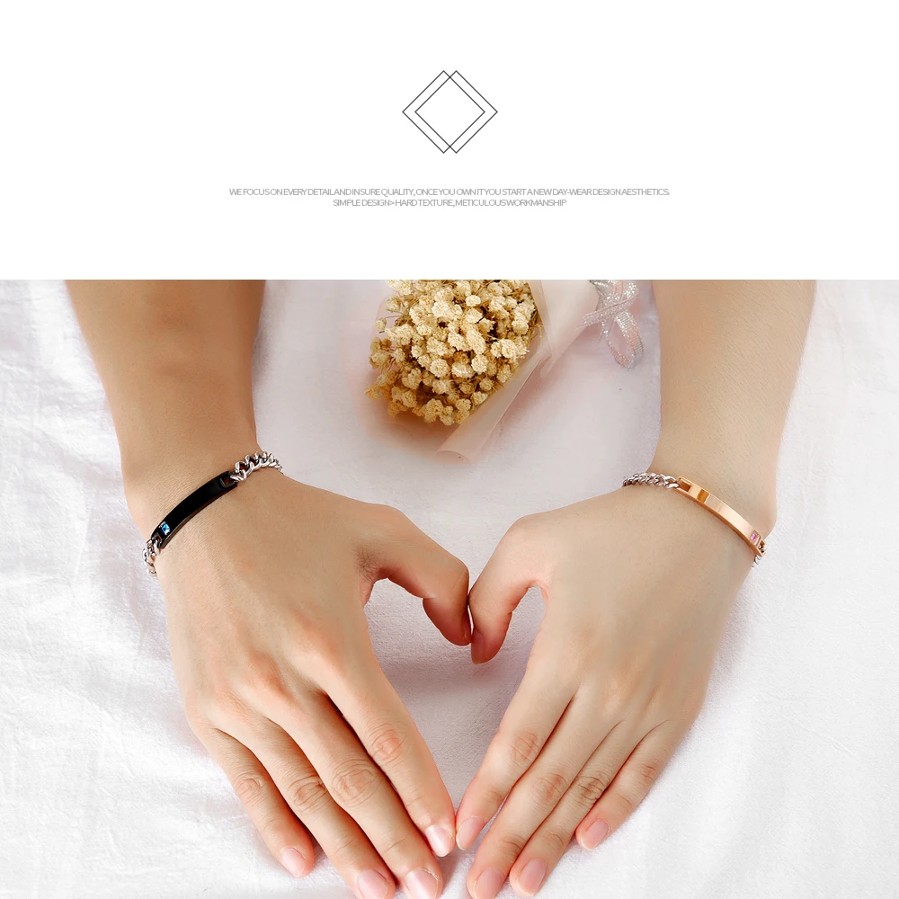 Fate Love Couple Bracelet Free Engraving Custimized Id Bracelets Cute Romantic Jewelry For Lovers Best Gift Dropship Gs6 7 Buy At The Price Of 3 56 In Aliexpress Com Imall Com