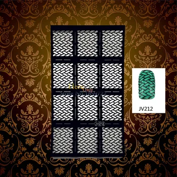 

1PC Hot Black Holo Pattern Nail Art Polish Airbrush Manicures Nail Art Painting Decal JV212 Hollow Nail Foils Sticker Stencil