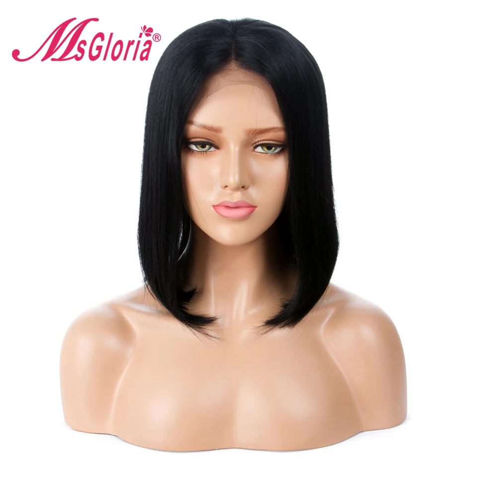 Парики из натуральных волос на фронтальной части короткие прямые прямые|wigs for