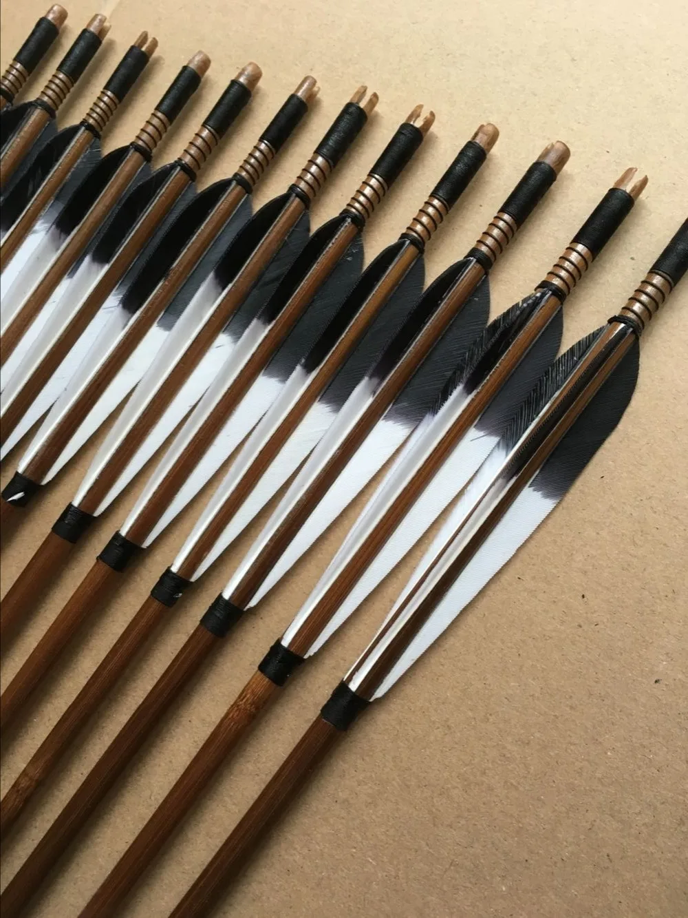 6 шт./12 шт. бамбуковые стрелы с крашеными перьями|bamboo arrows|arrow for huntinggood arrows |