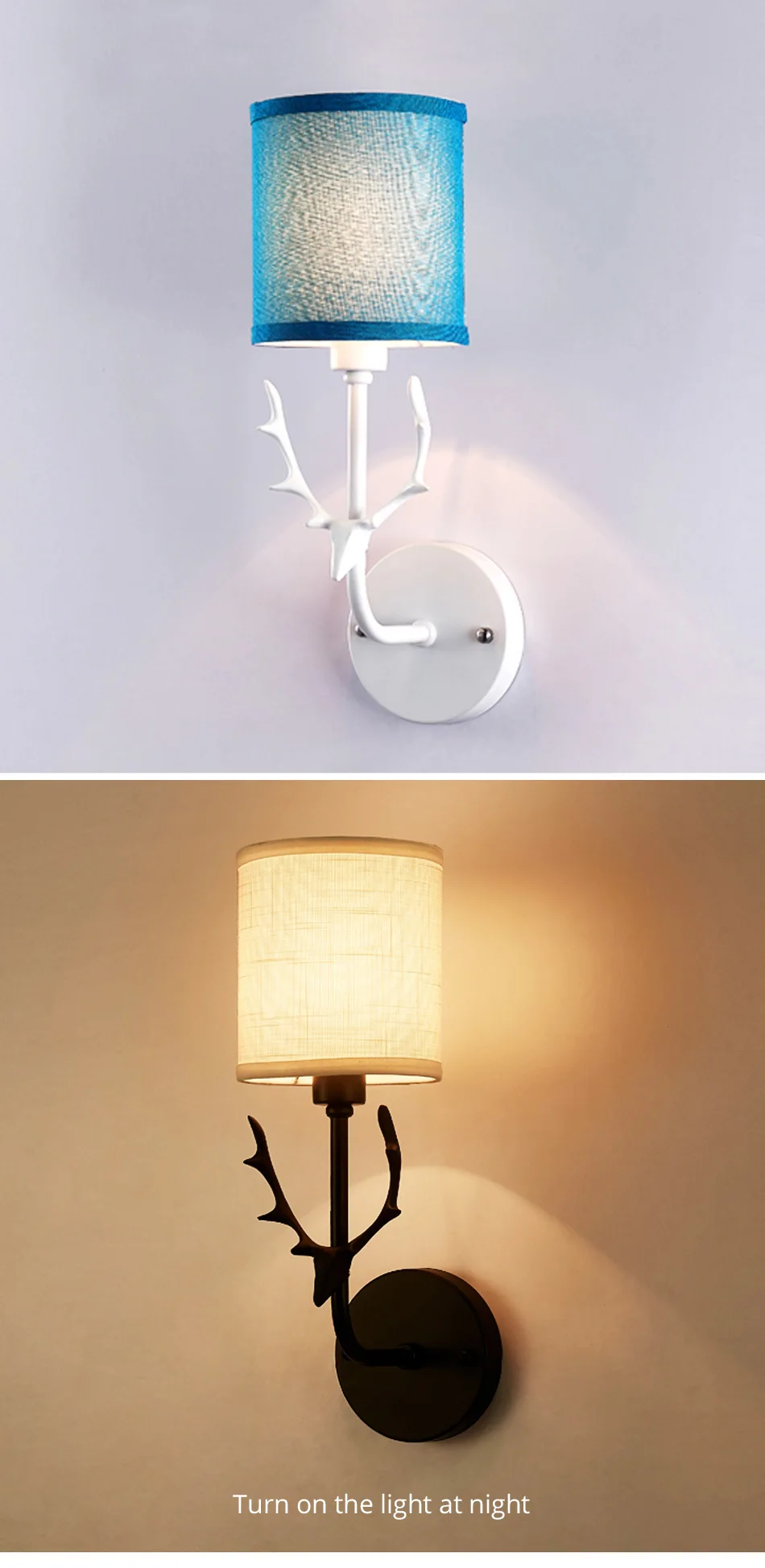 Creative bedside wall lamp E27 Bulb stair White Black Gold interior wall sconce Light in the nursery mirror industrial Lighting (4)