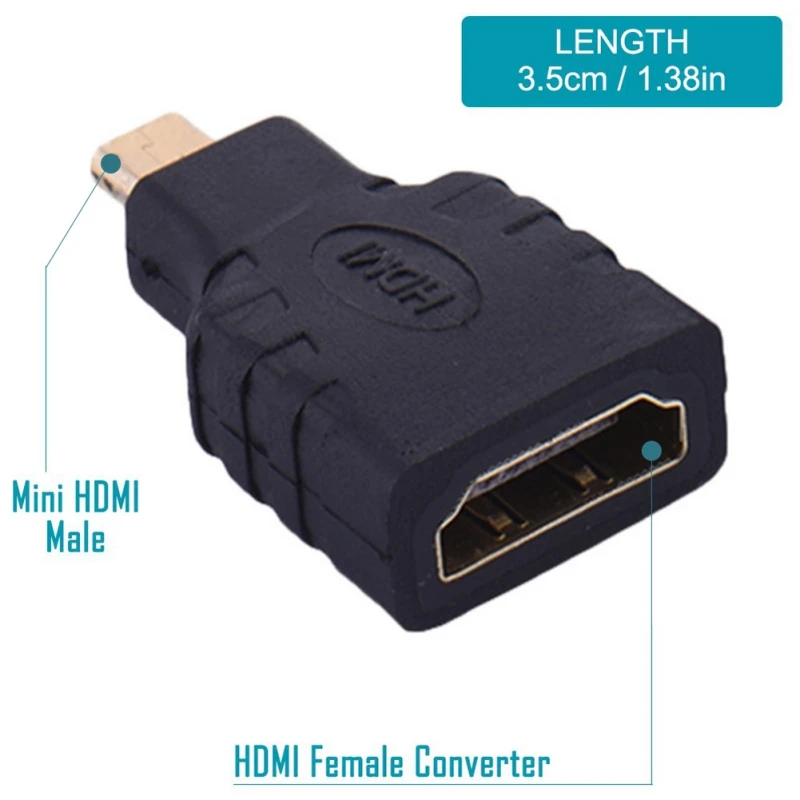 

4 Pcs HDMI Female to Micro/Mini HDMI Male Adapter USB OTG Adapter Converter Cable For Phone Camera MP3 MP4
